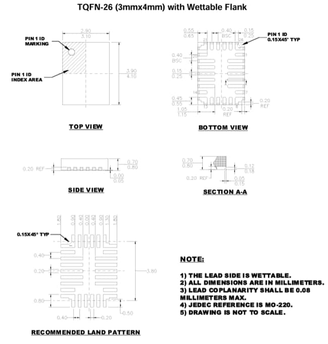 Mechanical Drawing - Monolithic Power Systems (MPS) MPQ6631H-AEC1 Motor Drivers